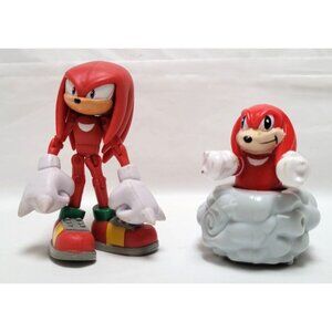Vintage Lot of 2 Jazwares Sega Sonic The Hedgehog Knuckles Action Figures